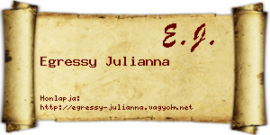 Egressy Julianna névjegykártya